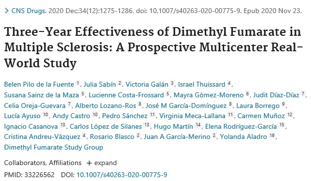 Grupos clínicos de la REEM publican un estudio “Real World” colaborativo sobre la eficacia del dimetilfumarato a tres años en pacientes con EM